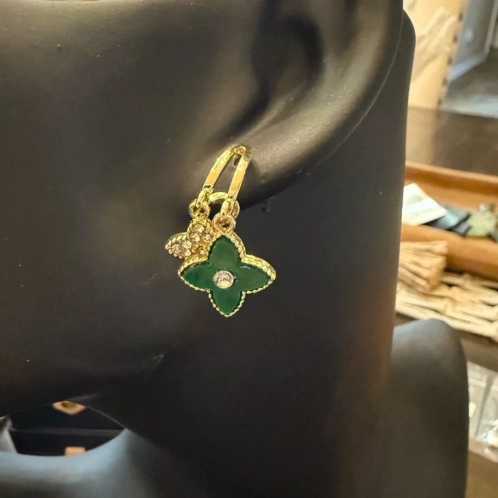 New Fleur Green Earrings